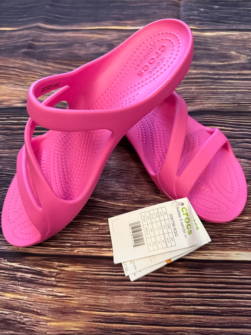 Crocs Womens Pink Slip-On Comfort Kadee Sandals